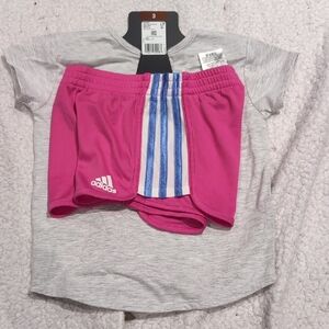 Size 3T: adidas Pink and Blue Matching Set
